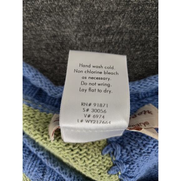 Vtg Norm Thompson Knit Art To Wear Embroidered Colorblock Cardigan Sweater Sz S - Picture 8 of 12